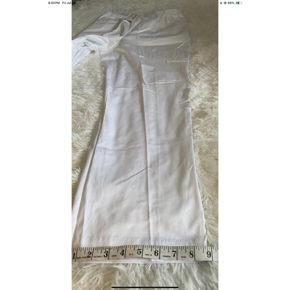Alfred Dunner Women White Classic Straight Pull On Elastic Waist Pants Sz 8 NEW - Picture 6 of 7
